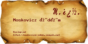 Moskovicz Ádám névjegykártya